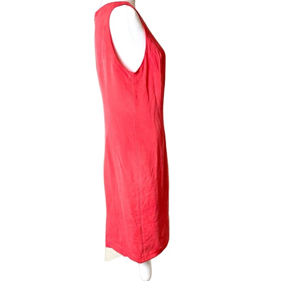VALERIE 100% Silk Sleeveless Sheath Midi Dress Coral Size 12 Petite - NWOT - Picture 5 of 9